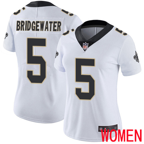 New Orleans Saints Limited White Women Teddy Bridgewater Road Jersey NFL Football 5 Vapor Untouchable Jersey